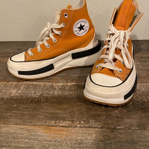 Converse Orange Platform Sneakers - Picture 1 of 5
